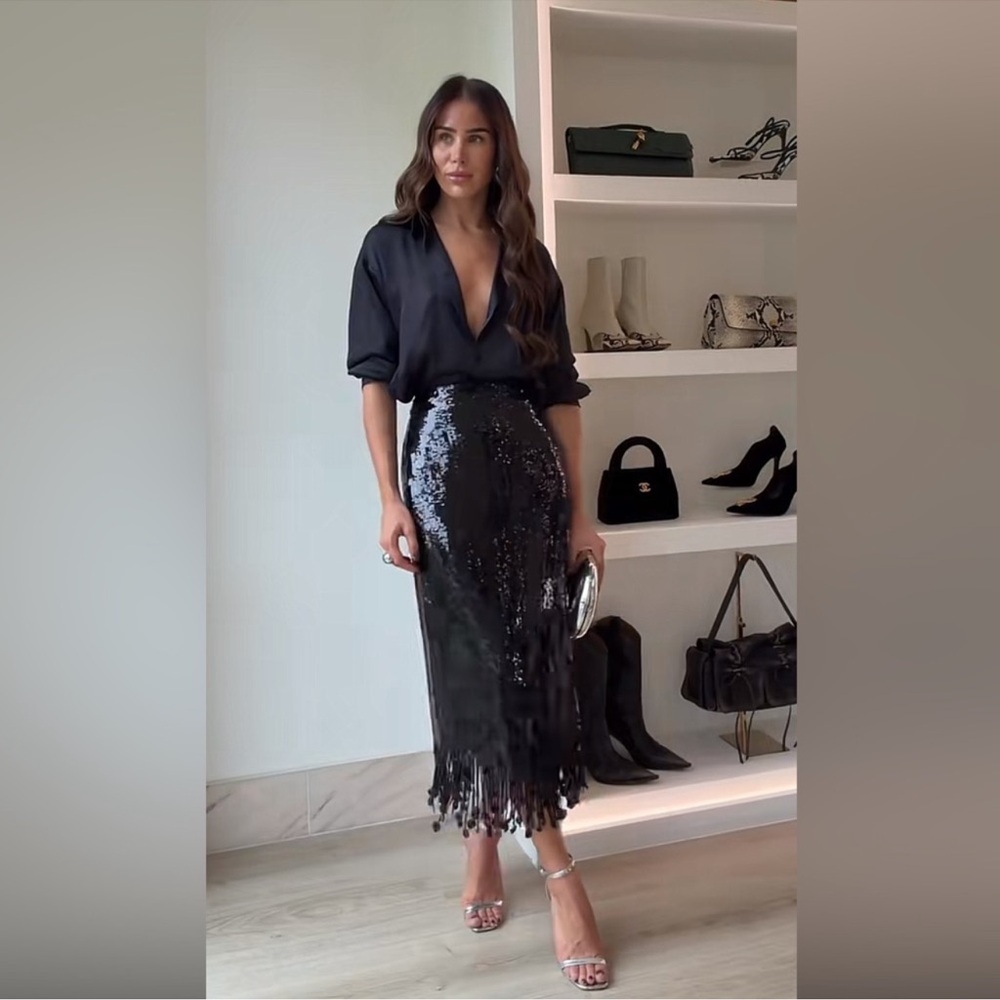 ZARA SEQUIN LONG SKIRT ZW COLLECTION - Picture 5 of 17
